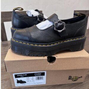NIB Doc Martens ADDINA FLOWER BUCKLE LEATHER PLATFORM Mary Jane SZ 8 US